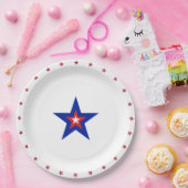 Patriottische Amerikaanse sterren op wit Papieren Bordje (Feest)