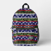 Patriottische Amerikaanse sterren strepen groene c Bedrukte Rugzak (Voorkant)