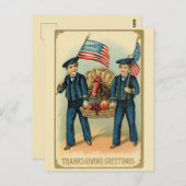 Patriottische Amerikaanse Thanksgiving Turkije in  Briefkaart (Voorkant / Achterkant)