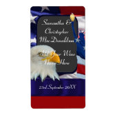 Patriottische Amerikaanse thema bruiloft wijn fles Etiket (Voorkant)