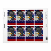 Patriottische Amerikaanse thema bruiloft wijn fles Etiket (Full Sheet)