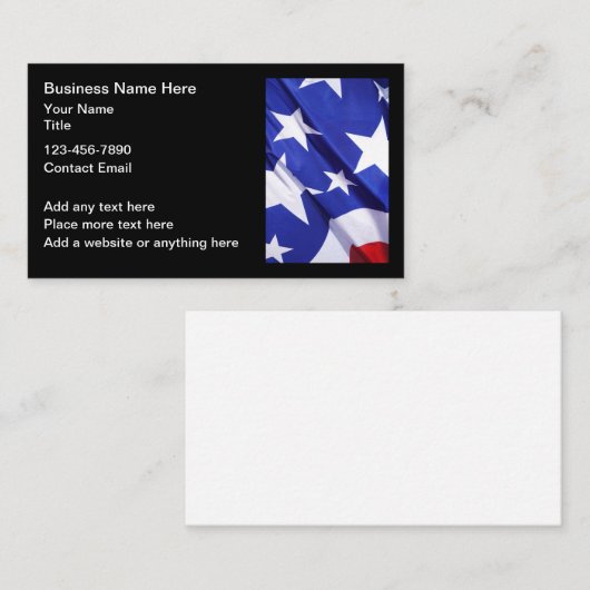 Patriottische Amerikaanse thema-Visitekaartjes Visitekaartje (Voorkant / Achterkant)