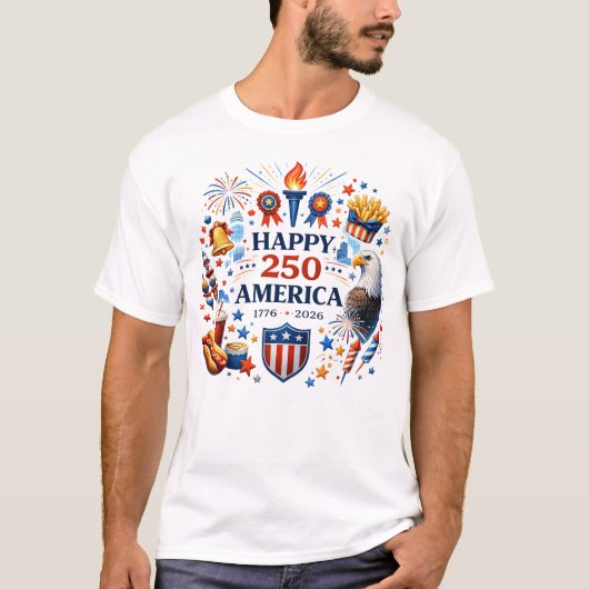 Patriottische Amerikaanse trots Adelaar viering T-shirt (Voorkant)