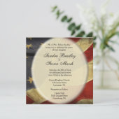 Patriottische Amerikaanse uitnodiging tot weddensc (Staand voorkant)