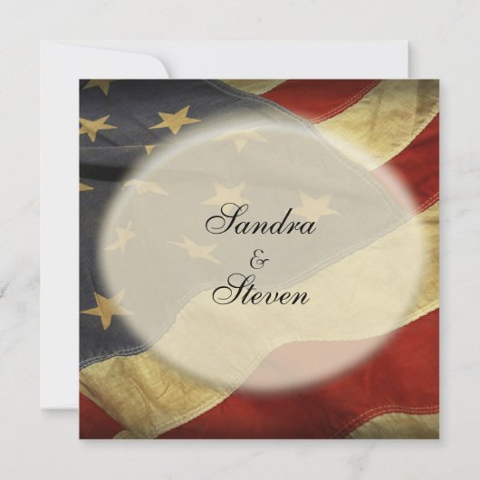 Patriottische Amerikaanse uitnodiging tot weddensc (Achterkant)