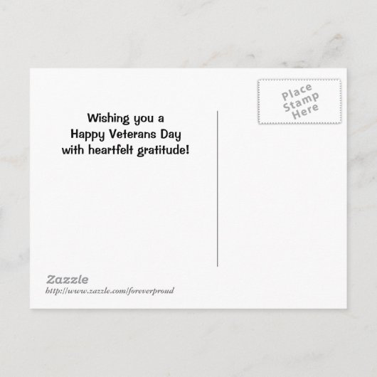 Patriottische Amerikaanse veranda Veterans Day kaa Briefkaart (Achterkant)