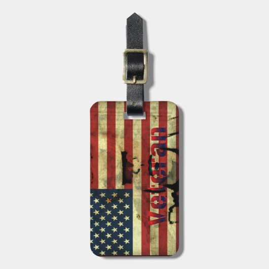 Patriottische Amerikaanse veteraan Bagagelabels (Voorkant verticaal)