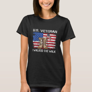 Patriottische Amerikaanse veteraan ik liep de loop T-shirt