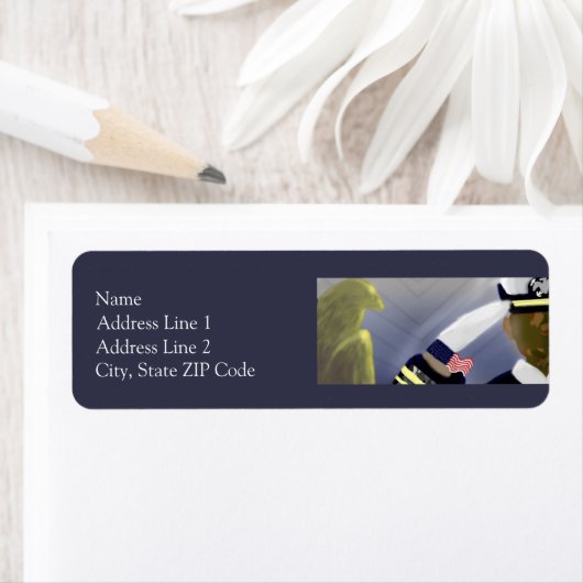 Patriottische Amerikaanse Veteran Art Return Label (Insitu)