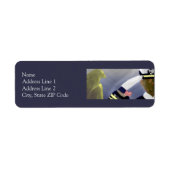 Patriottische Amerikaanse Veteran Art Return Label (Voorkant)