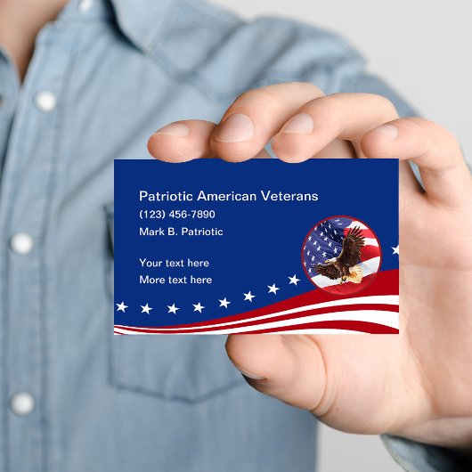 Patriottische Amerikaanse veteranen die dienden Visitekaartje