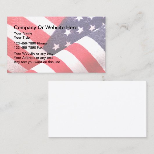 Patriottische Amerikaanse Visitekaartjes (Voorkant / Achterkant)