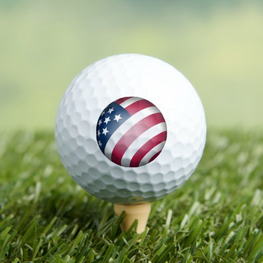Patriottische Amerikaanse vlag, 3D-Wereldbol kunst Golfballen (Insitu Shirt)