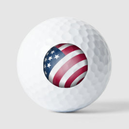 Patriottische Amerikaanse vlag, 3D-Wereldbol kunst Golfballen