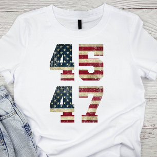 Patriottische Amerikaanse vlag 45 & 47 T-shirt