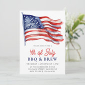 Patriottische Amerikaanse vlag 4 juli BBQ familie Kaart (Staand voorkant)