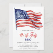 Patriottische Amerikaanse vlag 4 juli BBQ Party Kaart (Voorkant)