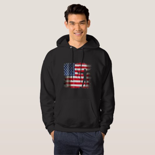 Patriottische Amerikaanse vlag 4 juli boogschutter Hoodie (Voorkant volledig)