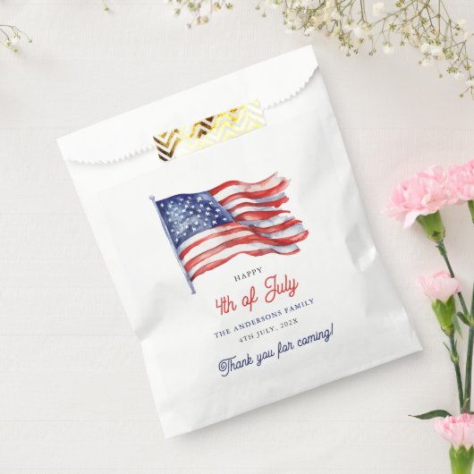 Patriottische Amerikaanse Vlag 4 juli Dank u Bedankzakje (Gezegeld)