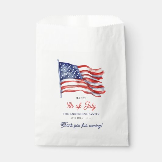 Patriottische Amerikaanse Vlag 4 juli Dank u Bedankzakje (Voorkant)