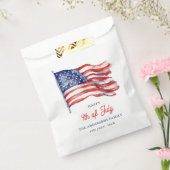 Patriottische Amerikaanse Vlag 4 juli Dank u Bedankzakje (Gezegeld)
