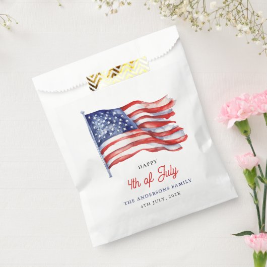 Patriottische Amerikaanse Vlag 4 juli Dank u Bedankzakje (Gezegeld)