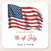 Patriottische Amerikaanse vlag 4 juli Familiereüni Kartonnen Onderzetters (Voorkant)
