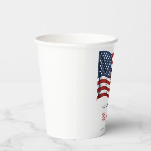 Patriottische Amerikaanse vlag 4 juli Familiereüni Papieren Bekers (Rechts)