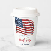 Patriottische Amerikaanse vlag 4 juli Familiereüni Papieren Bekers (Voorkant)