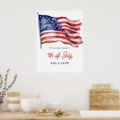 Patriottische Amerikaanse vlag 4 juli Familiereüni Poster (Keuken)