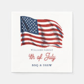 Patriottische Amerikaanse vlag 4 juli Familiereüni Servet (Voorkant)
