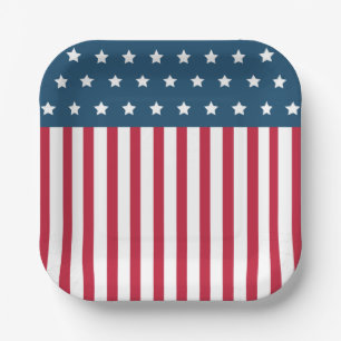 Patriottische Amerikaanse vlag 4 juli papieren bor Bordje