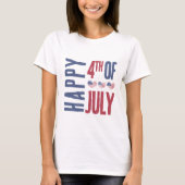Patriottische Amerikaanse Vlag 4 juli T-shirt (Voorkant)