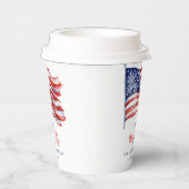 Patriottische Amerikaanse vlag 4 juli Welkomstbord Papieren Bekers (Rechts)