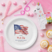 Patriottische Amerikaanse vlag 4 juli Welkomstbord Papieren Bordje (Feest)