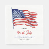 Patriottische Amerikaanse vlag 4 juli Welkomstbord Servet (Voorkant)