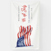 Patriottische Amerikaanse vlag 4 juli Welkomstbord Spandoek (Verticaal)