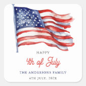 Patriottische Amerikaanse vlag 4 juli Welkomstbord Vierkante Sticker (Voorkant)