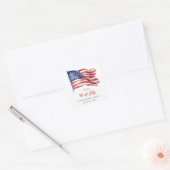Patriottische Amerikaanse vlag 4 juli Welkomstbord Vierkante Sticker (Envelop)
