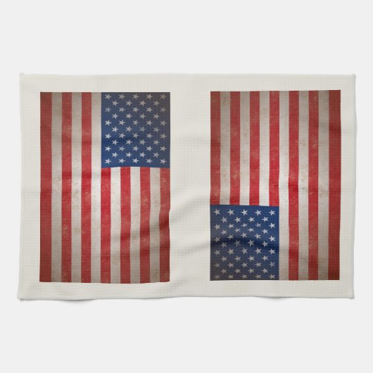 Patriottische Amerikaanse vlag 50 sterren Theedoek (Horizontaal)