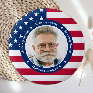 Patriottische Amerikaanse vlag Aangepast 2 Foto Me Ronde Button 5,7 Cm