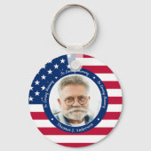 Patriottische Amerikaanse vlag Aangepast 2 Foto Me Sleutelhanger (Voorkant)
