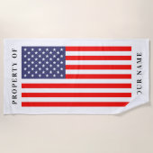 Patriottische Amerikaanse vlag, aangepast badhandd Strandlaken (Voorkant)