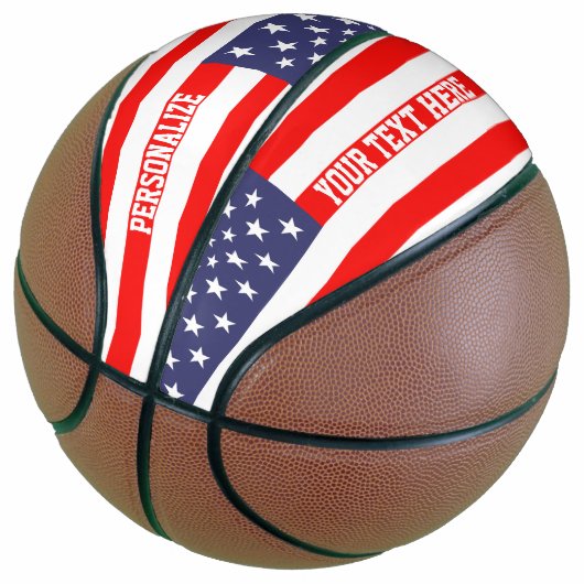 Patriottische Amerikaanse vlag, aangepast basketba Basketbal (Schuin)