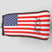 Patriottische Amerikaanse vlag, aangepast golfafde Golfheadcover (Voorkant)