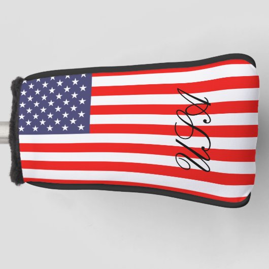 Patriottische Amerikaanse vlag, aangepast golfafde Golfheadcover (Voorkant)