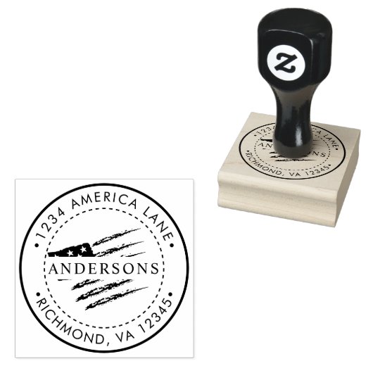 Patriottische Amerikaanse vlag | Aangepast retoura Rubberstempel (Gestempeld)