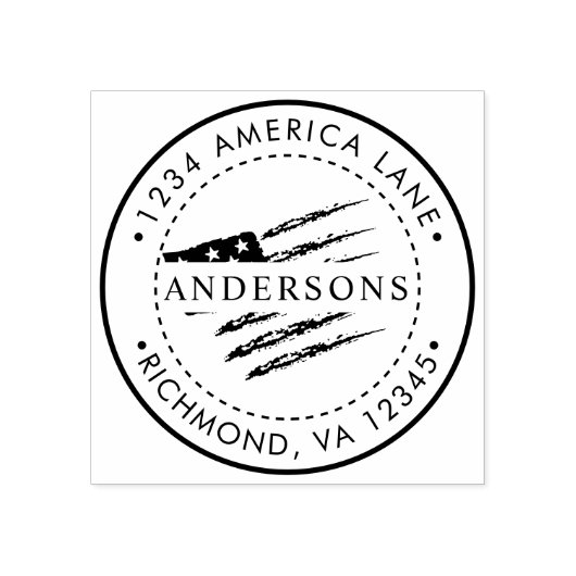 Patriottische Amerikaanse vlag | Aangepast retoura Rubberstempel (Afrduk)