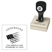 Patriottische Amerikaanse vlag | Aangepast retoura Rubberstempel (Gestempeld)