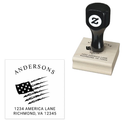 Patriottische Amerikaanse vlag | Aangepast retoura Rubberstempel (Gestempeld)